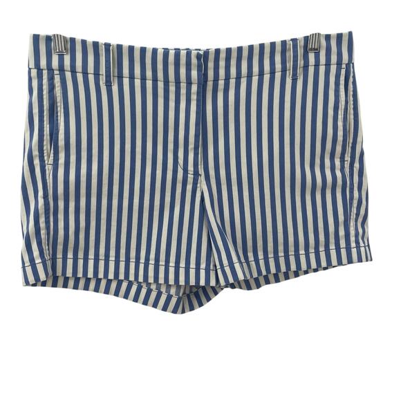 J. Crew 2023 12 4” Stretch Chino Short Stripe Blue / White BQ797 - Picture 2 of 6